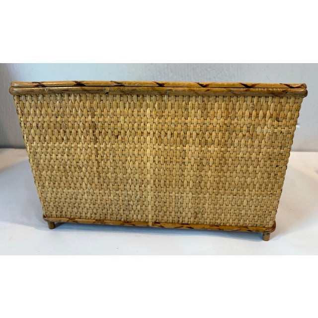 Vintage Bamboo and Rattan Letter Holder Desk Organizer For Sale - Image 4 of 9