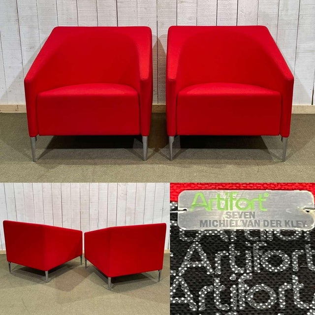 Pair of Seven model armchairs by Michiel Van Der Kley for Artifort - W=70cm, D=78cm, H=73cm, seat H=43cm. This piece has...