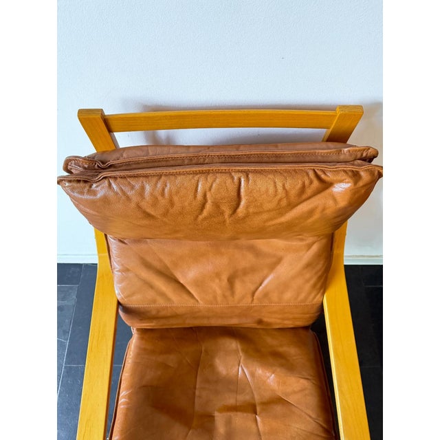 Brown Vintage Poäng Chair in Cognac Leather by Noboru Nakamura for Ikea, 2000s For Sale - Image 8 of 13