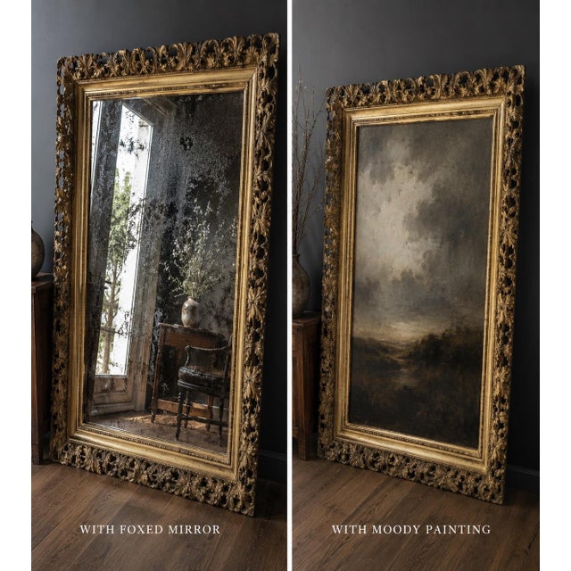 Antique French Rococo Revival Giltwood Frame – 35” X 50” For Sale - Image 11 of 11
