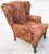 Red Vintage Chippendale Wingback Damask Armchair For Sale - Image 8 of 8
