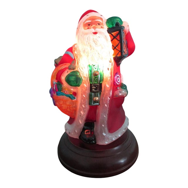 Vintage Old World Christmas Yuletide Santa Lamp 1997 Retired Works For Sale