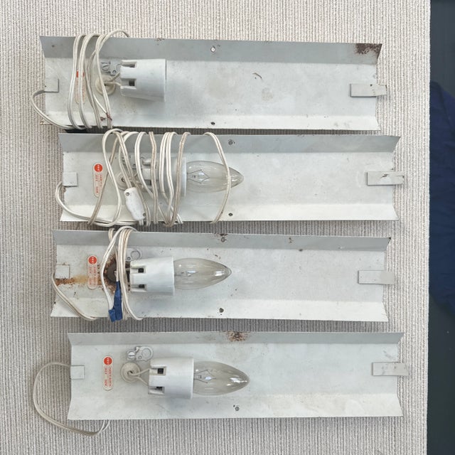 White 1960s Rhythmic Light Fixture Attributed to Milanda Havlova for Vest Leuchten - Set of 4 For Sale - Image 8 of 8