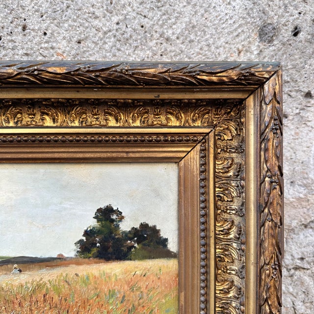 Fernand Quignon, Walking Through the Wheat Fields, 20th Century, Oil on Board, Framed For Sale - Image 16 of 18