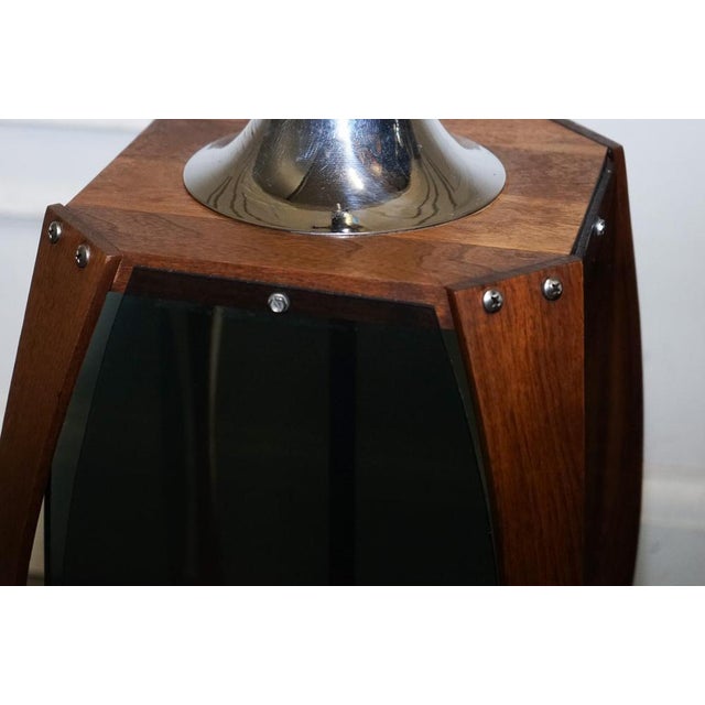 Large Mid-Century Danish Modern Acrylic and Teak Lamps, Set of 2 For Sale - Image 14 of 18