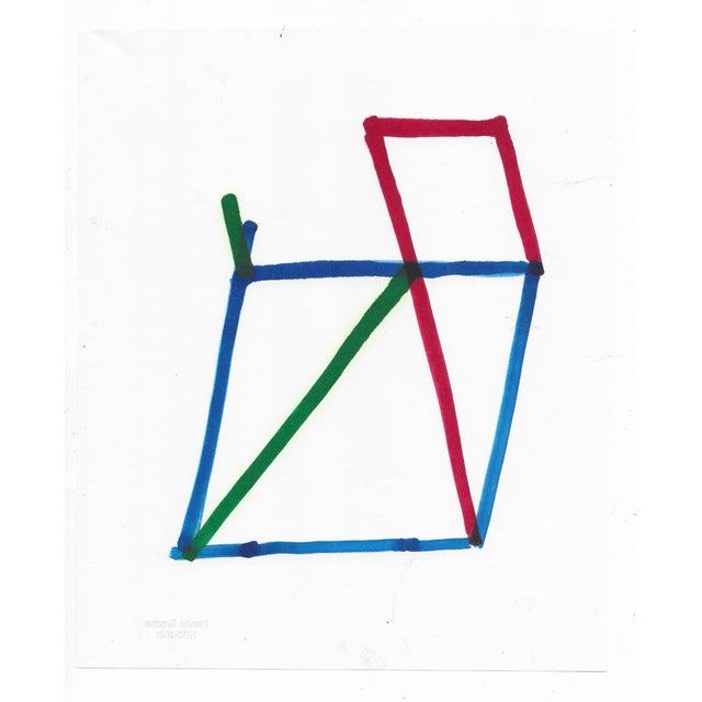 Watercolor and marker by California minimalist abstract painter Dimitri Grachis (1932-2021). Grachis owned the Spatsa...