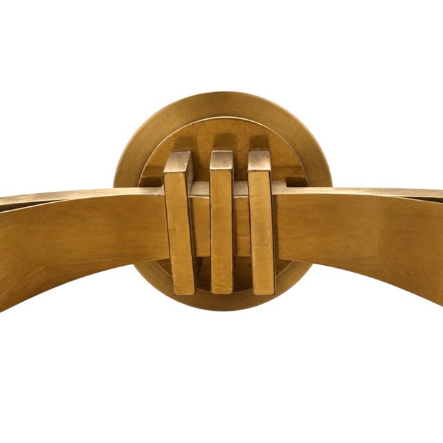 1940s 1940s French Art Deco Brass and Glass Two-Light Wall Sconces - a Pair For Sale - Image 5 of 7