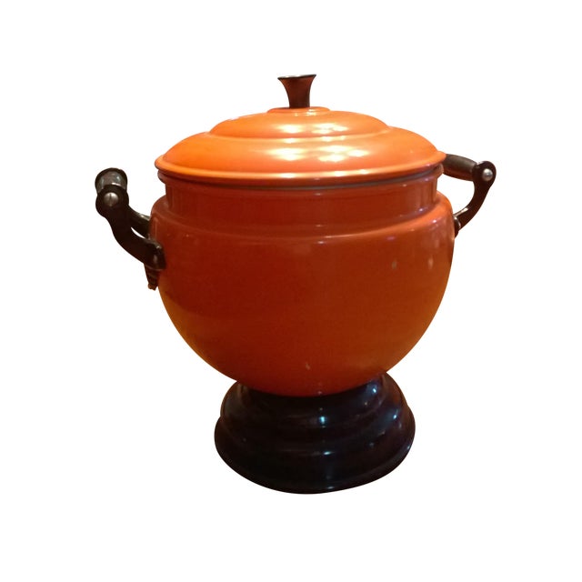 Vintage Bright Orange Soup Tureen & Ladle Chairish