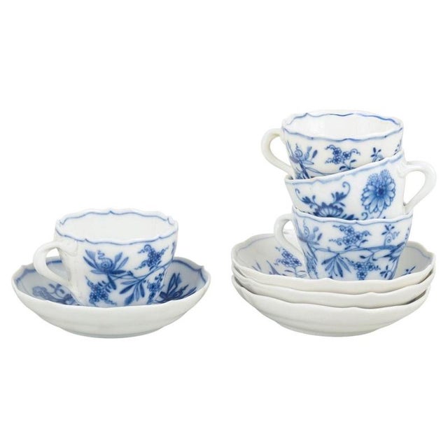 2000 - 2009 Vintage Porcelain Espresso Cups with Saucers from Meissen, Set of 8 For Sale - Image 5 of 5