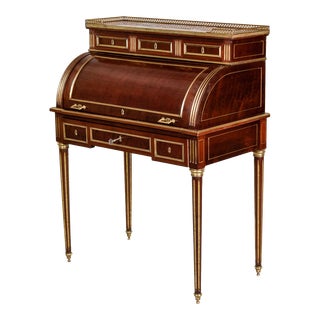 Louis XVI Style Roll Top Cylinder Desk For Sale