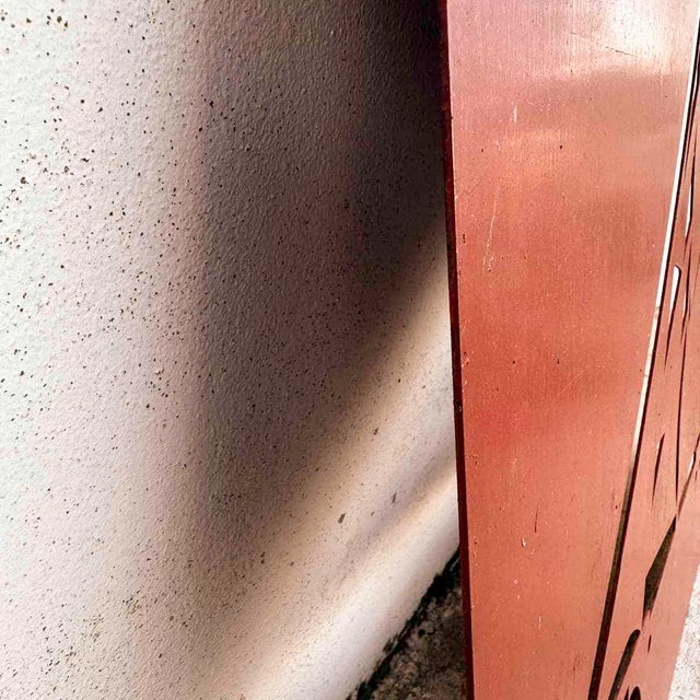 Decorative Metal Panel with Abstract Ship Motif For Sale - Image 4 of 5