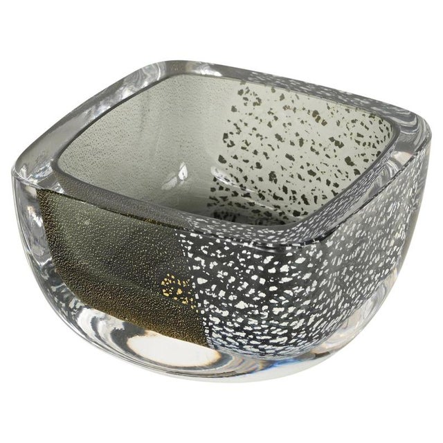 Murano Glass Bowl with Gold and Silver Inclusions attributed to Seguso, Italy, 1960s For Sale - Image 13 of 13