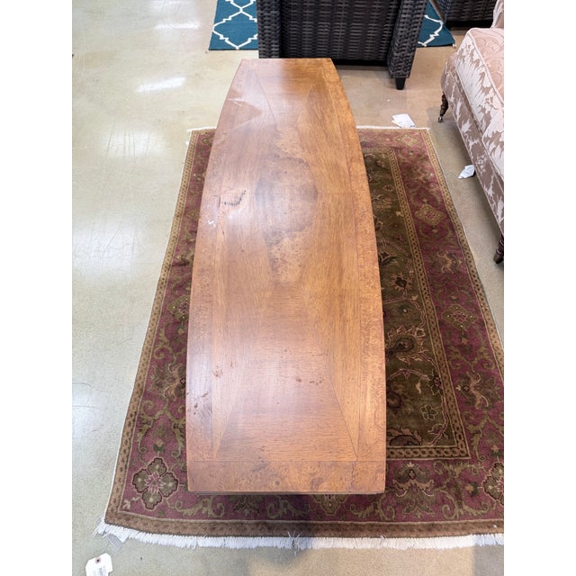 Mid-Century Modern Vintage Mid Century Burled Walnut Surfboard Coffee Table For Sale - Image 3 of 8