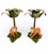 Mid 20th Century Pair of Hand-Painted Porcelain Monkey & Tole Palm Candlesticks, Petites Choses Attributed For Sale In Houston - Image 6 of 12