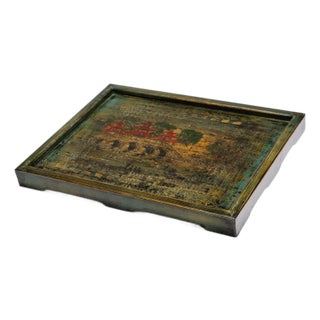 Chinese Painted Riverside Tray, C. 1900 For Sale