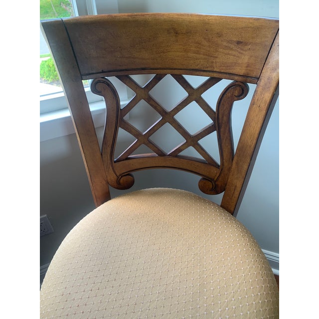 Celtic-Style Cherry Wood Swivel Bar Stools- Set of 2 For Sale In Philadelphia - Image 6 of 6