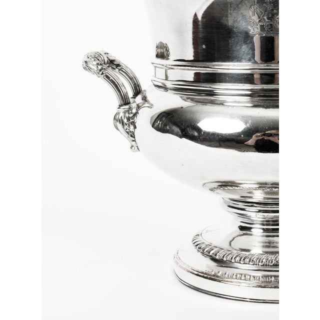 Regency Wine Coolers in Old Sheffield Plate with Hise Crest, 19th Century, Set of 2 For Sale - Image 15 of 18