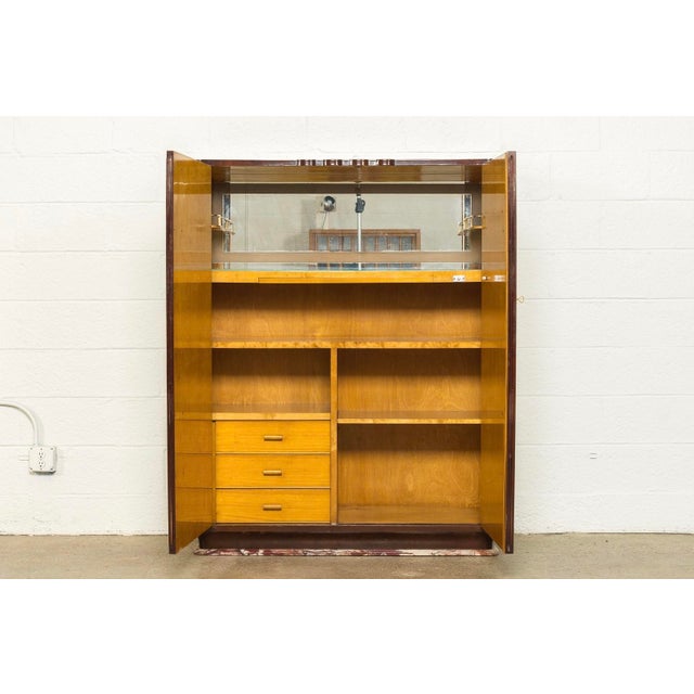 1920s Art Deco Burl Wood & Bronze Bar With Marble Base Chairish