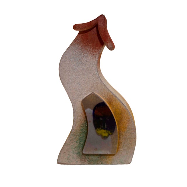 Kjell Engman for Kosta Boda Set of 4 Sandblasted Swedish Glass Sculpture For Sale - Image 10 of 17