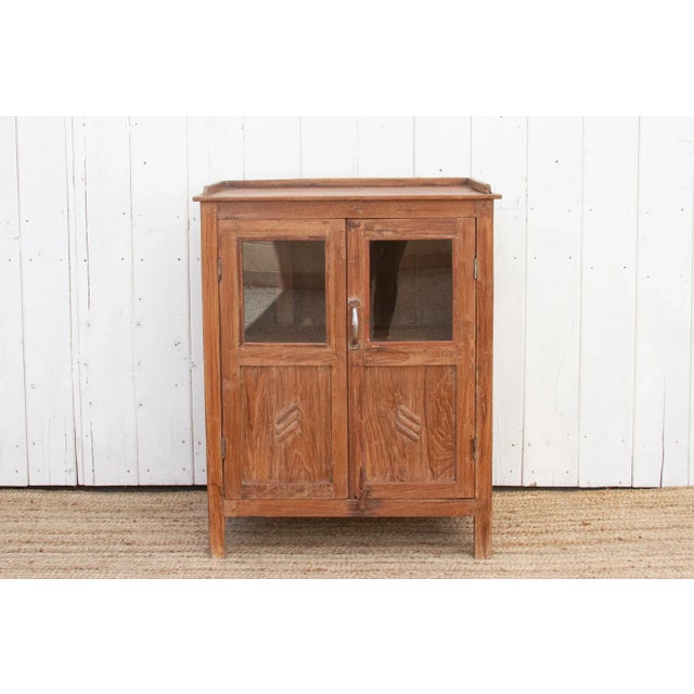 Vintage Teak Glass Kitchen Cabinet For Sale - Image 4 of 10