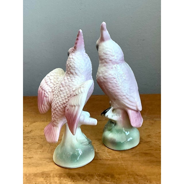Vintage Ceramic Cockatoo Figurines - Pair For Sale - Image 11 of 12