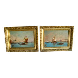 Pair of Venetian Oil Painting