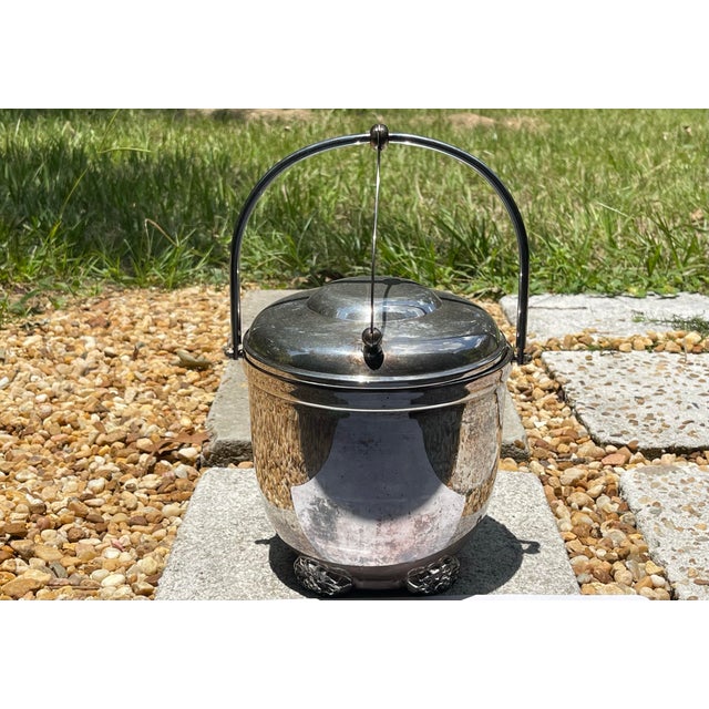 Art Nouveau Early 20th Century Silver-Plate Ice Bucket For Sale - Image 3 of 11