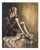Carl H. Berberich, Lady on Cushion, Verso Lady in Fur Coat, Nude, 1926, Gouache For Sale