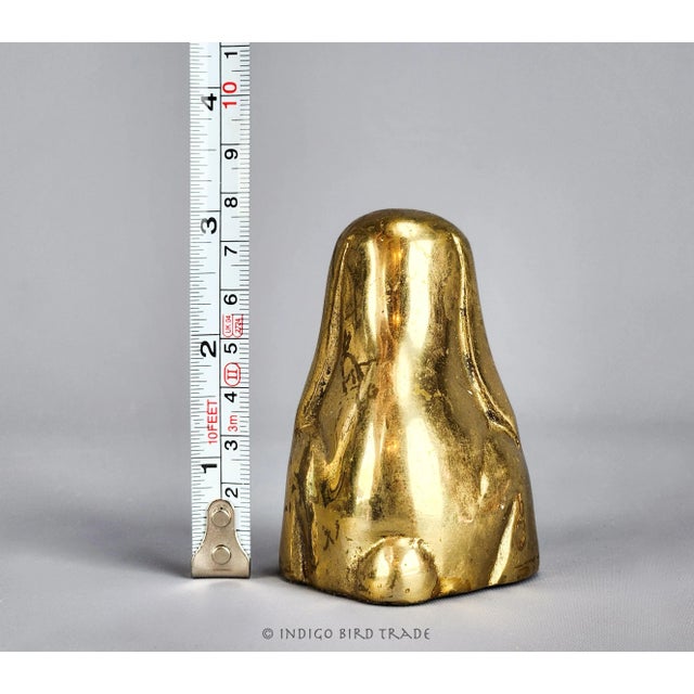 Mid-Century Modern Vintage Brass Gold Dog Puppy Figurine Paperweight For Sale - Image 3 of 3