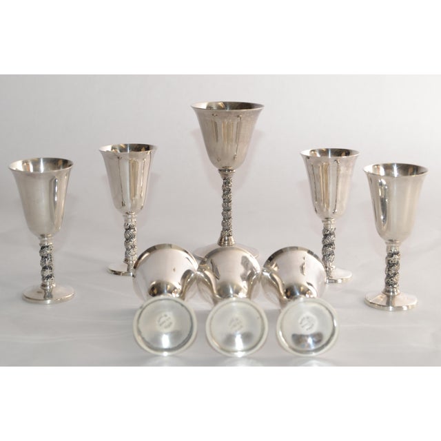 1930s Mid-Century Modern F. B. Rogers Silver Plated Goblets Stemware, Set of 8 For Sale - Image 11 of 18