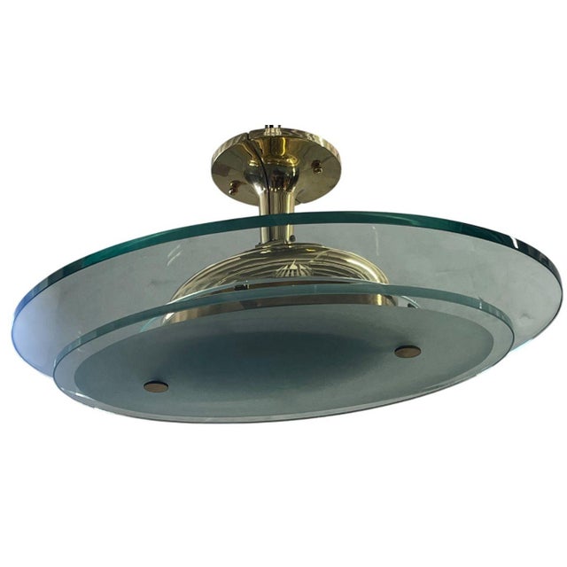 1960s Italian Flush Mount / Pendant Attributed to Max Ingrand for Fontana Arte, 1960's For Sale - Image 5 of 6