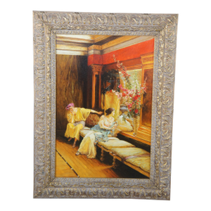 Mid 20th Century Vain Courtship Classical Oil Painting After Sir Lawrence Alma-Tadema