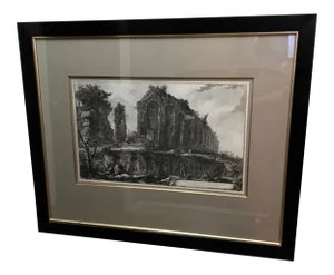 Large 19th C. Piranesi Engraving "Ruins of an Amphitheater Near Rome"