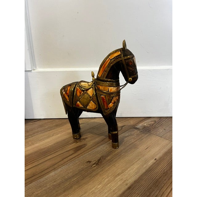 Mid 20th Century Vintage Handcarved Marwari Horse For Sale - Image 5 of 10