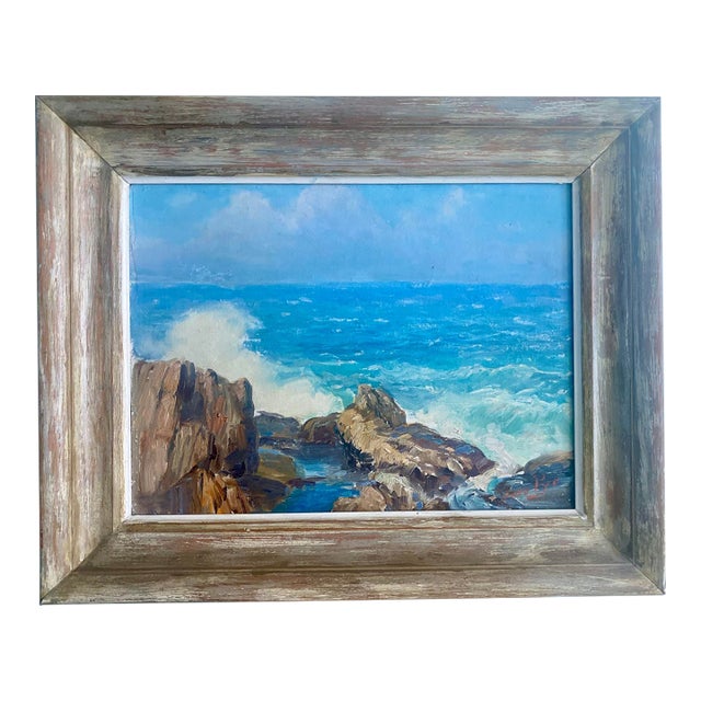 Fred Pye Well-Listed Artist Early Seascape Painting Bald Head For Sale