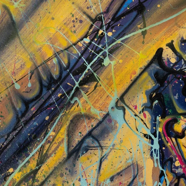 "Portrait of a Smoking Man" Contemporary Modernist Abstract Figurative Oil Painting by Costain For Sale In New York - Image 6 of 8