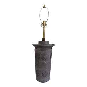 1960s Ceramic Table Lamp With Flower Pattern