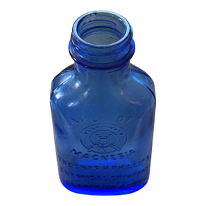 Early 1900’s Blue Glass Milk of Magnesia Bottle