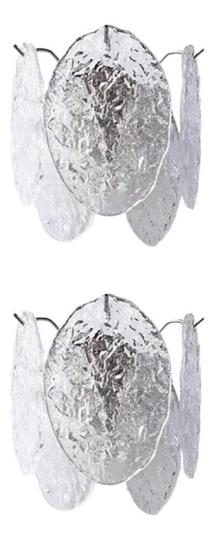Nuvoletta Murano Style Glass Disc Wall Sconces by Simoeng, Set of 2