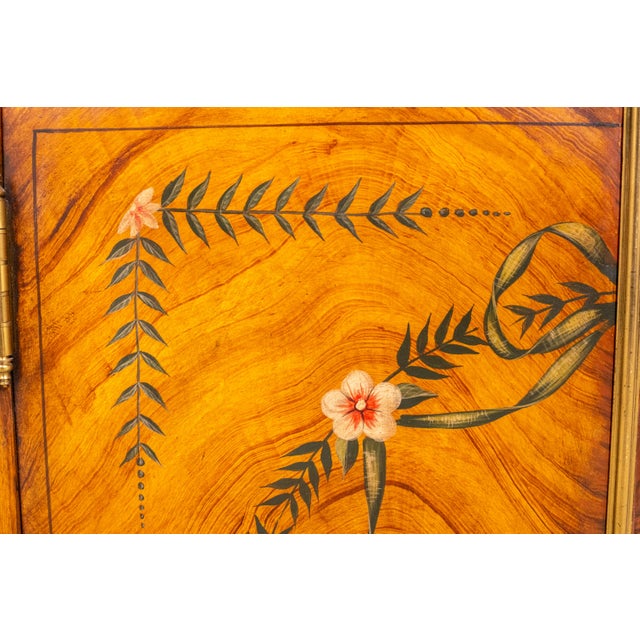 1990s Adams Style Paint Decorated 2 Door Server Commode For Sale - Image 16 of 18