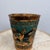 Folk Art Vintage Peruvian Hammered Copper and Sand Art Wastebasket For Sale - Image 3 of 9
