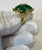 7.5 Carat Natural 4 Oval Cut Emerald & Diamond Flower Ring 18 Karat Yellow Gold, Size 3.75 For Sale - Image 10 of 18