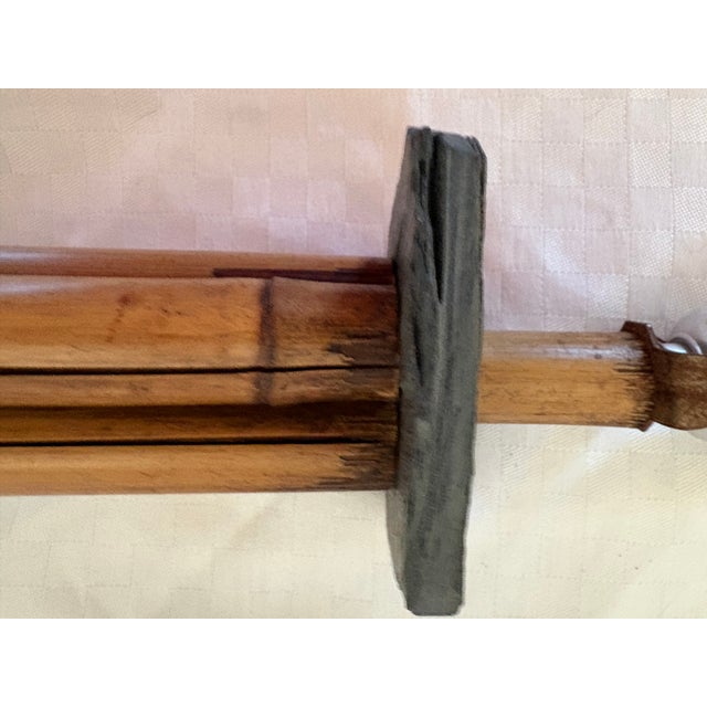 1950s Mid-Century Modern Bamboo and Slate Lamp For Sale - Image 14 of 18