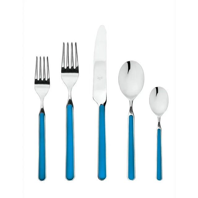 Contemporary Mepra Fantasia 20-Piece Flatware Set, Electric Blue For Sale - Image 3 of 3
