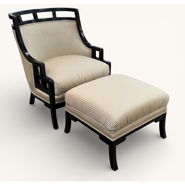 Century Furniture Jay Spectre for Century Furniture Wallis Simpson Lounge Chairs & Ottomans - 4 Piece Set For Sale - Image 4 of 18