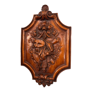 Antique Ceramic Masquerade Shield Wall Hanging