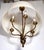 Mid 20th Century Restored Six Arm Brass Drum Shade Chandelier For Sale - Image 4 of 8