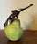 Penkridge Ceramics Tromp l'Oeil Porcelain Fruit Green Pear Sculpture With Tole Leaves England For Sale - Image 4 of 12