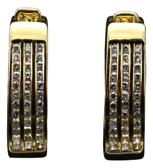 The Terra Bellas: Ladies 14K Gold Diamond Set Drop Earrings, 2 Pieces