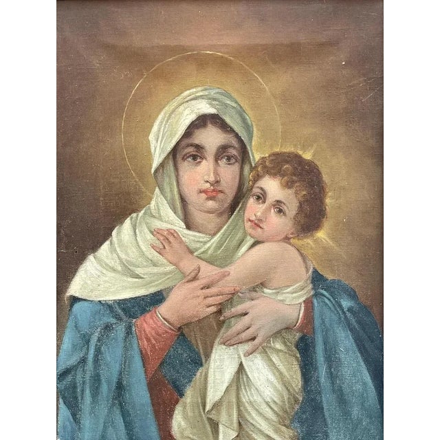 Tresoldi, Madonna and Child, Oil Painting on Canvas, Framed For Sale - Image 4 of 8